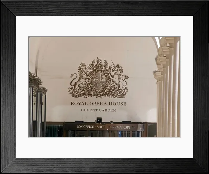 Framed Print : Sign over the entrance to the Royal Opera House, Covent Garden, London, England, UK Framed Print : Sign over the entrance to the Royal Opera House, Covent Garden, London, England, UK
