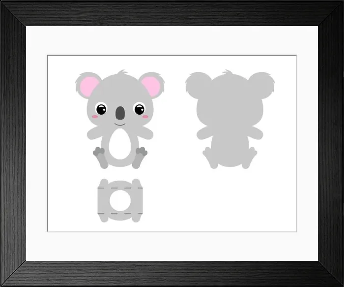 Framed Print : DIY cute koala chocolate egg holder template. Retail paper box for the easter egg. Printable color scheme. Laser cutting vector template Framed Print : DIY cute koala chocolate egg holder template. Retail paper box for the easter egg. Printable color scheme. Laser cutting vector template