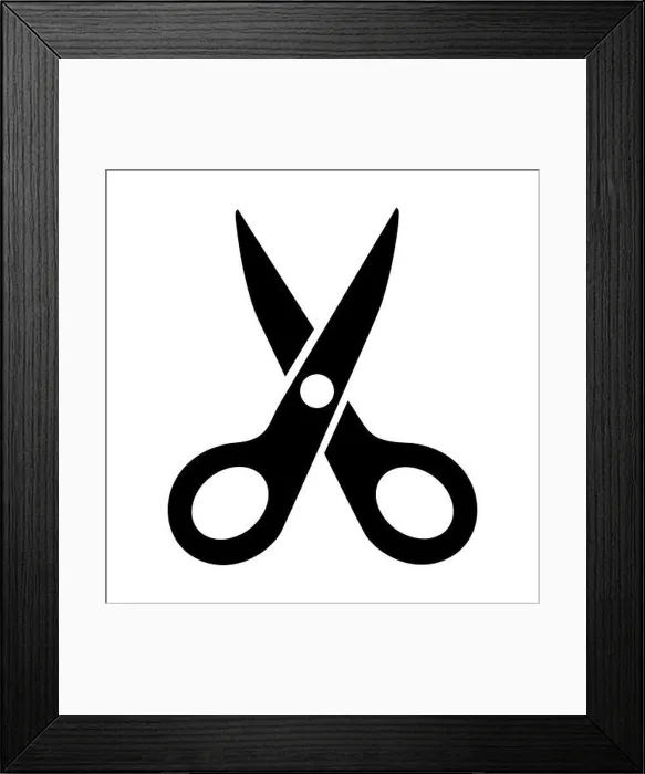 Framed Print : Simply Black Scissors Icon. Vector Illustration EPS10