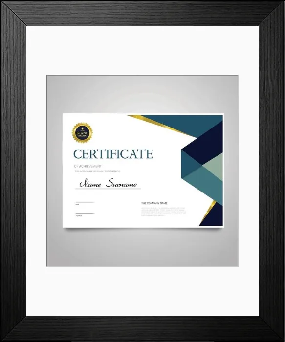Framed Print : Certificate Template - modern horizontal elegant vector document with luxury design. Diploma of achievement, appreciation with copy space for name, su Framed Print : Certificate Template - modern horizontal elegant vector document with luxury design. Diploma of achievement, appreciation with copy space for name, su