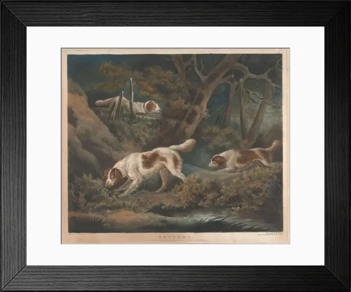 Framed Print : Shooting: Setters, William Ward, 1766–1826, British, after George Morland, 1763–1804, British, 1806, Mezzotint, hand-colored, Sheet: 15 x 17 1 / 2in Framed Print : Shooting: Setters, William Ward, 1766–1826, British, after George Morland, 1763–1804, British, 1806, Mezzotint, hand-colored, Sheet: 15 x 17 1 / 2in