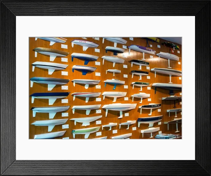 Framed Print : Sailing boat hull half models Framed Print : Sailing boat hull half models