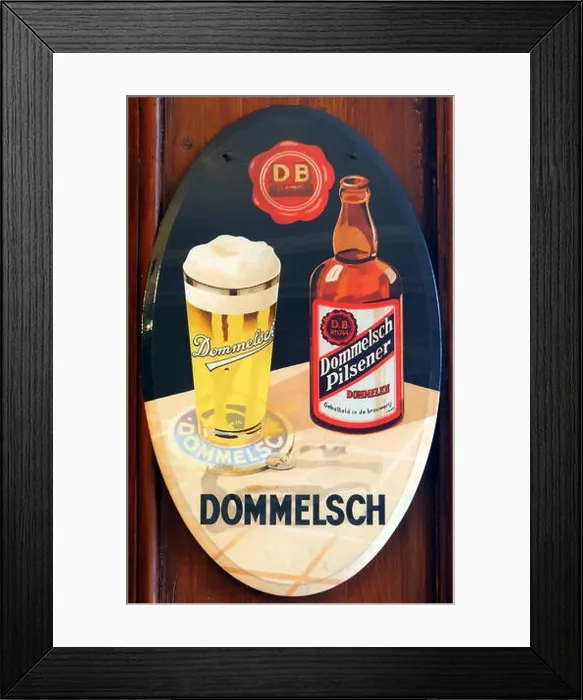 Framed Print : Dommelsch Pilsener, metal advertising sign Framed Print : Dommelsch Pilsener, metal advertising sign