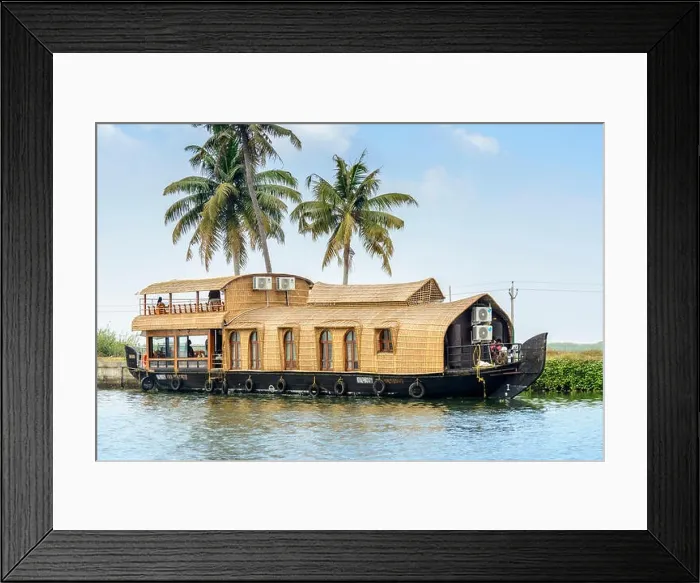 Framed Print : Traditional houseboat on the Kerala backwaters near Alleppey (Alappuzha), Kerala, South India, South Asia Framed Print : Traditional houseboat on the Kerala backwaters near Alleppey (Alappuzha), Kerala, South India, South Asia