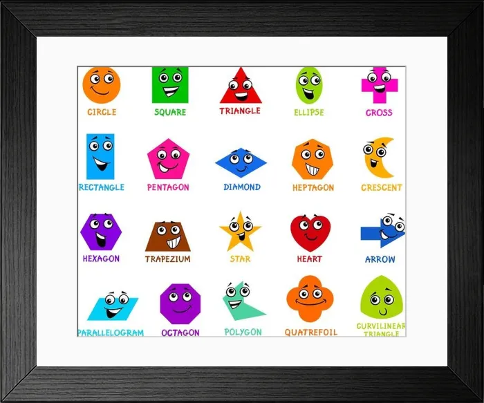 Framed Print : cartoon basic geometric shapes Framed Print : cartoon basic geometric shapes