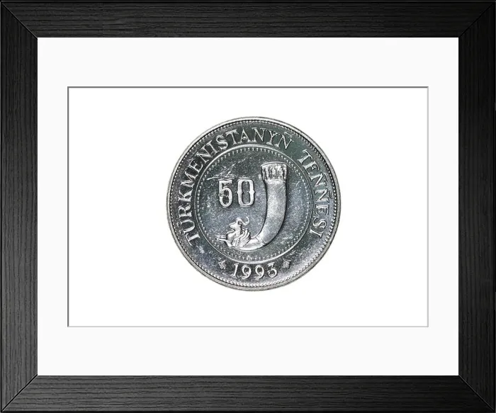 Framed Print : Turkmenistan 50 Tennesi Coin Framed Print : Turkmenistan 50 Tennesi Coin