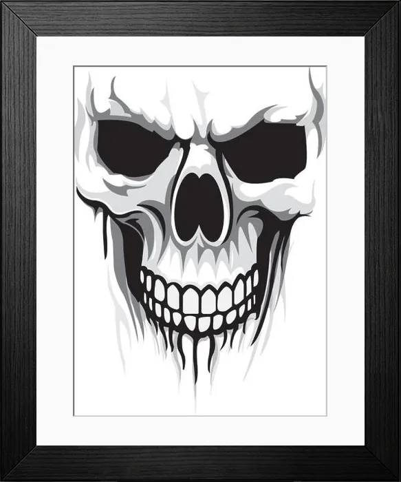 Framed Print : Vector skull head. Print design. Vector illustration Framed Print : Vector skull head. Print design. Vector illustration