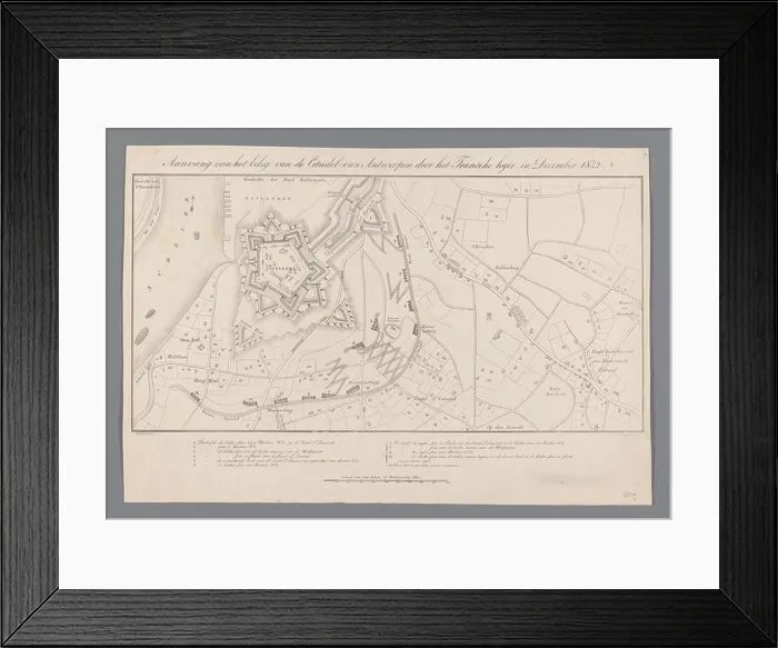 Framed Print : Map of the Citadel of Antwerp at the start of the siege by the French army, 1832, Anonymous Framed Print : Map of the Citadel of Antwerp at the start of the siege by the French army, 1832, Anonymous