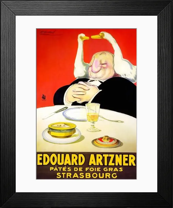 Framed Print : MAUZAN Archille Luciano - Edouard Artzner Pâtés de Foie Gras Strasbourg Vintage French advertising poster Framed Print : MAUZAN Archille Luciano - Edouard Artzner Pâtés de Foie Gras Strasbourg Vintage French advertising poster