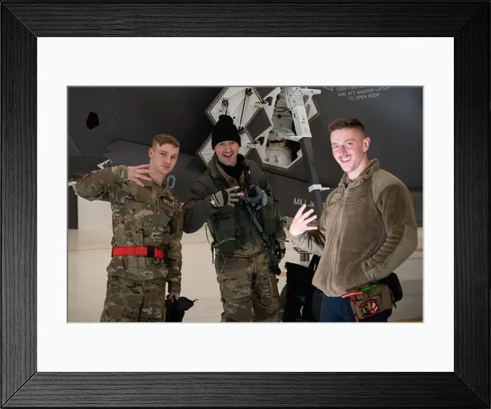 Framed Print : From left, U.S. Air Force Senior Airman Aleksandr Zenski, a 354th Logistics Readiness Squadron vehicle management journeyman; Maj Framed Print : From left, U.S. Air Force Senior Airman Aleksandr Zenski, a 354th Logistics Readiness Squadron vehicle management journeyman; Maj