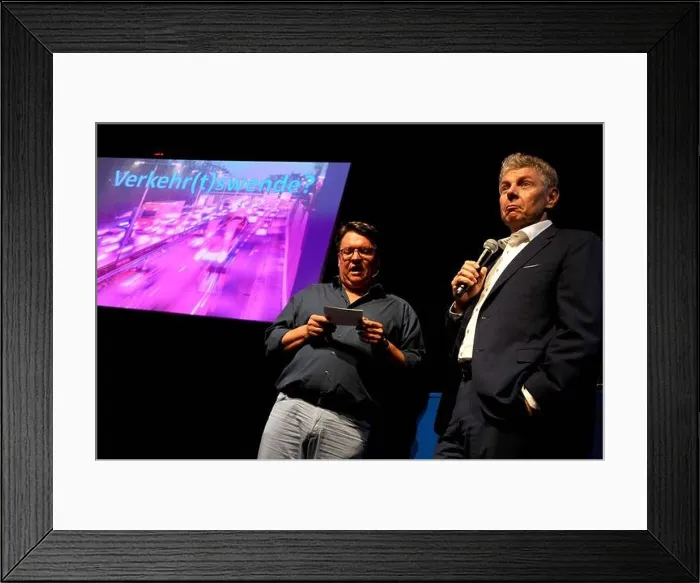 Framed Print : Helmut Schleich (l.) at a cabaret evening with the title Verkehr(t)swende in the Andechs tent at the Tollwood Summer Festival Framed Print : Helmut Schleich (l.) at a cabaret evening with the title Verkehr(t)swende in the Andechs tent at the Tollwood Summer Festival