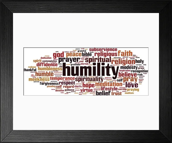 Framed Print : Humility word cloud concept. Vector illustration Framed Print : Humility word cloud concept. Vector illustration