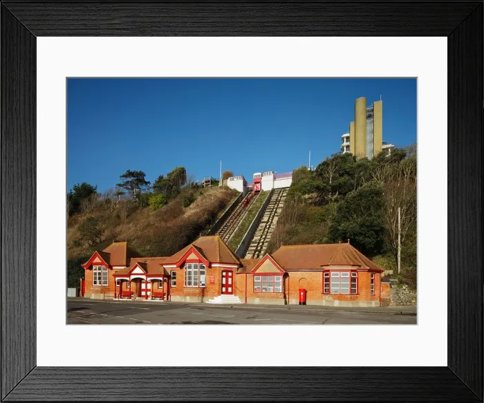 Framed Print : The Leas water balanced funicular lift Framed Print : The Leas water balanced funicular lift