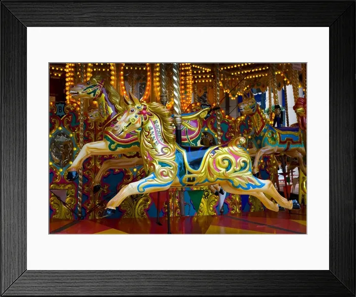 Framed Print : Horse rides on a traditional victorian carousel Framed Print : Horse rides on a traditional victorian carousel