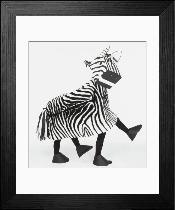 Framed Print : Two children walking in zebra costume, side view Framed Print : Two children walking in zebra costume, side view