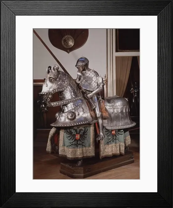 Framed Print : ARNES SOBRE CABALLO PARA JUSTA DE CARLOS V - SIGLO XVI. Location: ARMERIA REAL. MADRID. SPAIN Framed Print : ARNES SOBRE CABALLO PARA JUSTA DE CARLOS V - SIGLO XVI. Location: ARMERIA REAL. MADRID. SPAIN
