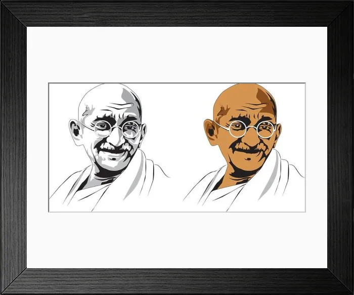 Framed Print : stock vector illustration of Mohandas Karamchand Gandhi or mahatma gandhi, great Indian freedom fighter who promoted non voilence Framed Print : stock vector illustration of Mohandas Karamchand Gandhi or mahatma gandhi, great Indian freedom fighter who promoted non voilence