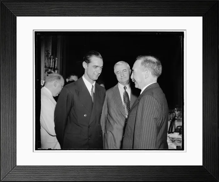 Framed Print : L to R: Howard Hughes, Jesse Jones, Rene St. Quentin Framed Print : L to R: Howard Hughes, Jesse Jones, Rene St. Quentin