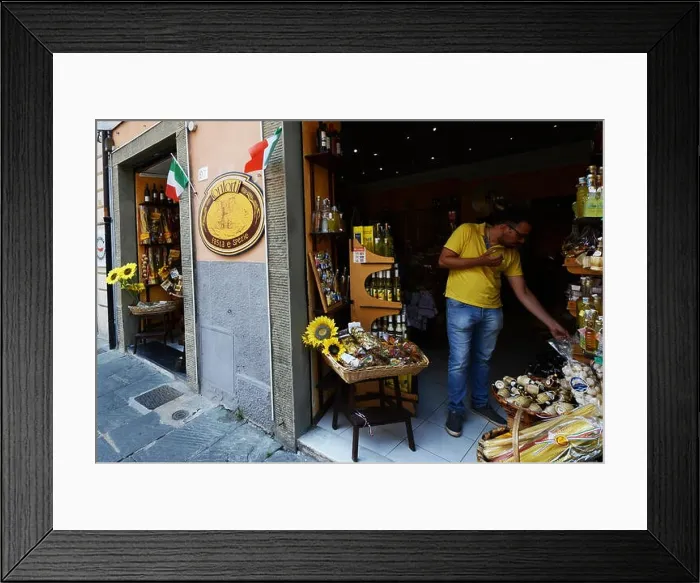 Framed Print : Conforti pasta shop in Pisa, Italy