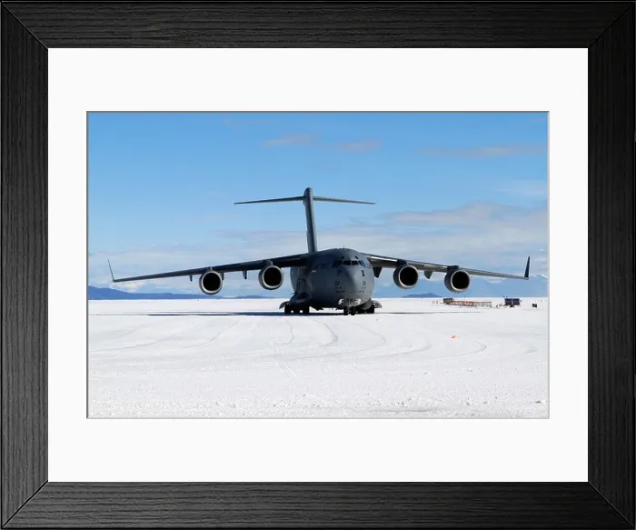 Framed Print : C17 plane supporting US Antarctic Program at Pegasus Airfield McMurdo Station Antarctica