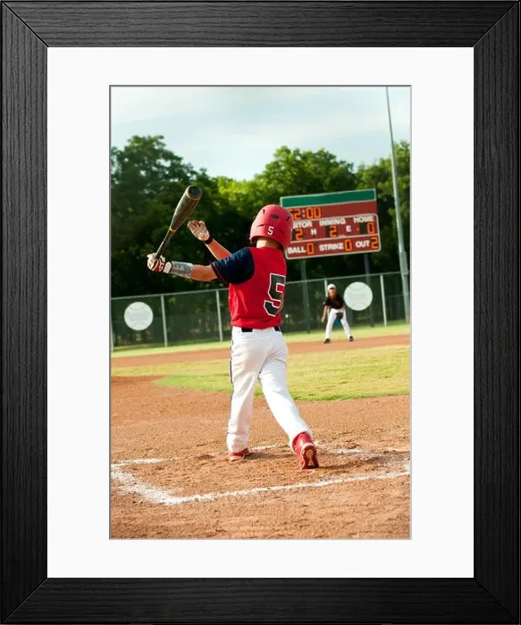 Framed Print : Little league american baseball kid batting Framed Print : Little league american baseball kid batting