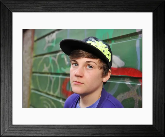 Framed Print : young teenage boy MODEL RELEASED 12 / 13 year old boy UK