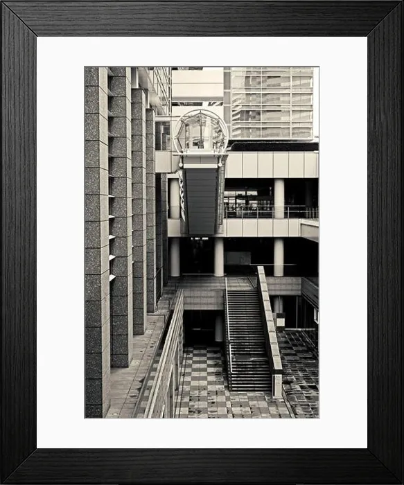 Framed Print : Tokyo Street View Architecture with an atrium built in the late 1990s Framed Print : Tokyo Street View Architecture with an atrium built in the late 1990s