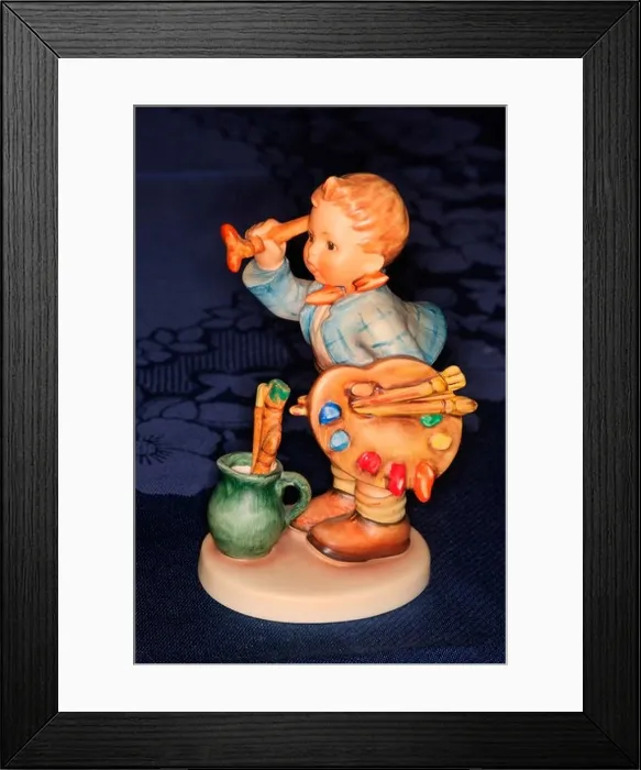 Framed Print : Authentic original Goebel M.I. Hummel figurine called artist painter dated 1955 Germany Europe