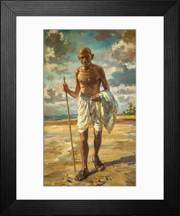Framed Print : Mahatma Gandhi painting. National Gandhi Museum. New Delhi. India Framed Print : Mahatma Gandhi painting. National Gandhi Museum. New Delhi. India