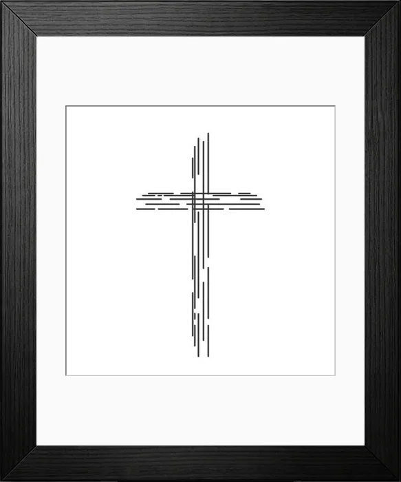 Framed Print : Abstract christian cross icon. Linear religion cross isolated. Vector illustration Framed Print : Abstract christian cross icon. Linear religion cross isolated. Vector illustration