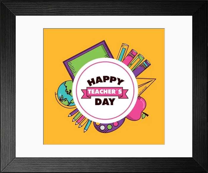 Framed Print : teachers day card Framed Print : teachers day card