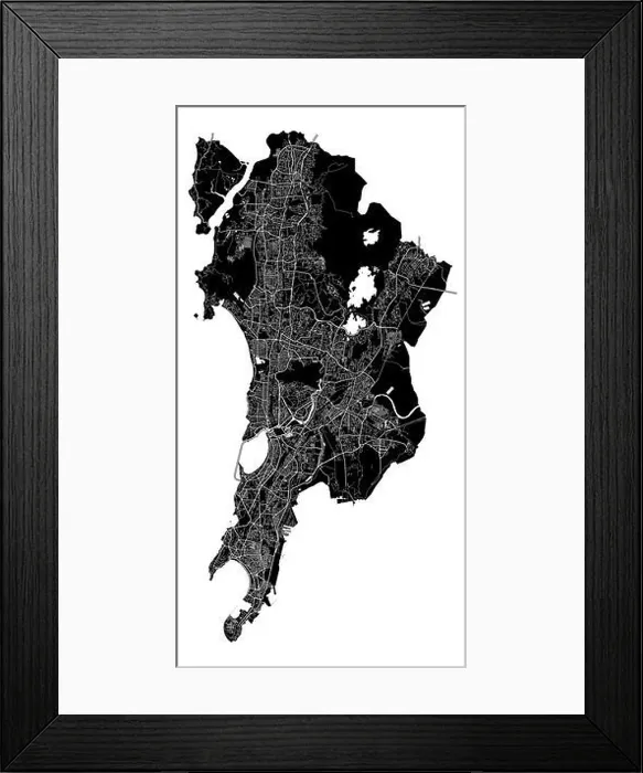 Framed Print : Mumbai, India, high resolution vector map with city boundaries, and editable paths. The city map was drawn with white areas and lines for main roads Framed Print : Mumbai, India, high resolution vector map with city boundaries, and editable paths. The city map was drawn with white areas and lines for main roads