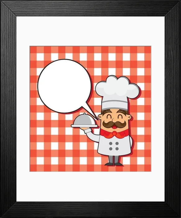 Framed Print : cartoon chef Framed Print : cartoon chef