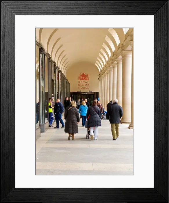 Framed Print : Covent Garden, arcade leading to back entrance Royal Opera House shops stores tourists Framed Print : Covent Garden, arcade leading to back entrance Royal Opera House shops stores tourists