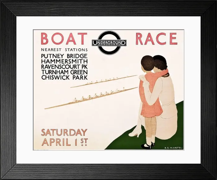 Framed Print : London Underground poster - Andre Edouard Marty - BOAT RACE, 1933 Framed Print : London Underground poster - Andre Edouard Marty - BOAT RACE, 1933