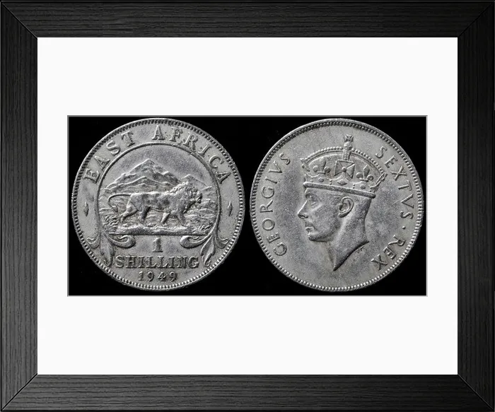 Framed Print : 1 Shilling coin, King George VI, East Africa, 1949 Framed Print : 1 Shilling coin, King George VI, East Africa, 1949
