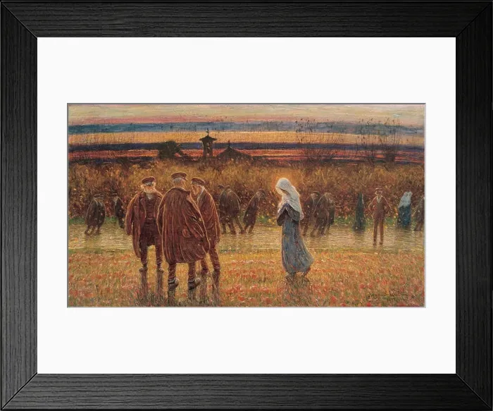 Framed Print : 1898 4 Angelo Dall'Oca Bianca - Foglie cadenti
