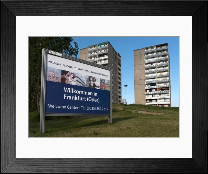 Framed Print : Frankfurt (Oder), Germany, sign Welcome to Frankfurt (Oder) Framed Print : Frankfurt (Oder), Germany, sign Welcome to Frankfurt (Oder)