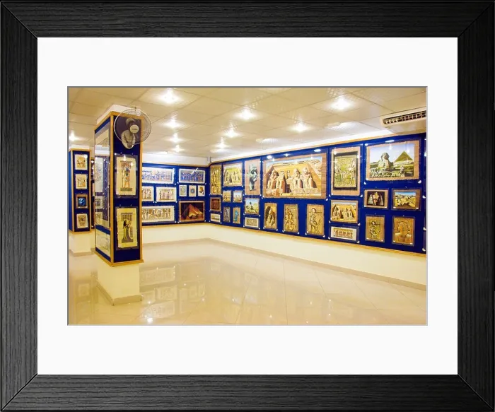 Framed Print : A display of papyrus art at a papyrus factory in Aswan Egypt Framed Print : A display of papyrus art at a papyrus factory in Aswan Egypt