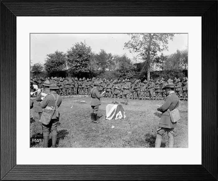 Framed Print : New Zealand Artillery church parade, Louvencourt, A New Zealand Artillery church parade in the wagon lines during World War I Framed Print : New Zealand Artillery church parade, Louvencourt, A New Zealand Artillery church parade in the wagon lines during World War I