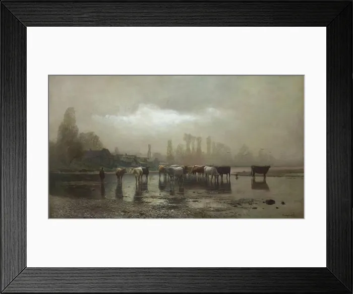 Framed Print : Painting Mukachevo's Surrounding ('Watering Trough') by Hungarian landscape painter László Mednyánszky also spelled as Ladislav Medňanský (1891) Framed Print : Painting Mukachevo's Surrounding ('Watering Trough') by Hungarian landscape painter László Mednyánszky also spelled as Ladislav Medňanský (1891)