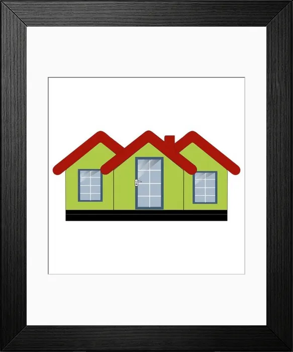 Framed Print : Minimalist Two-Story House Vector, Elegant Cottage Style Home Illustration, Vector flat icon suburban american house, Residential house cottage sign Framed Print : Minimalist Two-Story House Vector, Elegant Cottage Style Home Illustration, Vector flat icon suburban american house, Residential house cottage sign