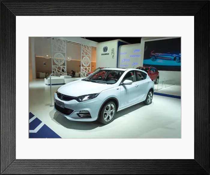 Framed Print : FRANKFURT, GERMANY - SEPTEMBER 11: Frankfurt international motor show (IAA) 2013. CHANGAN Eado XT - world premiere Framed Print : FRANKFURT, GERMANY - SEPTEMBER 11: Frankfurt international motor show (IAA) 2013. CHANGAN Eado XT - world premiere