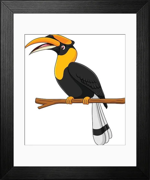 Framed Print : Cute Hornbill bird cartoon vector illustration Framed Print : Cute Hornbill bird cartoon vector illustration