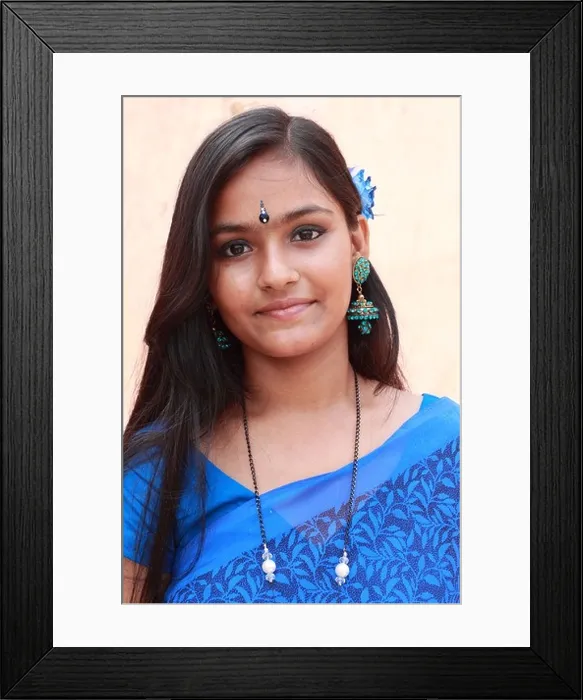 Framed Print : Bangladeshi girl, wearing blue Framed Print : Bangladeshi girl, wearing blue