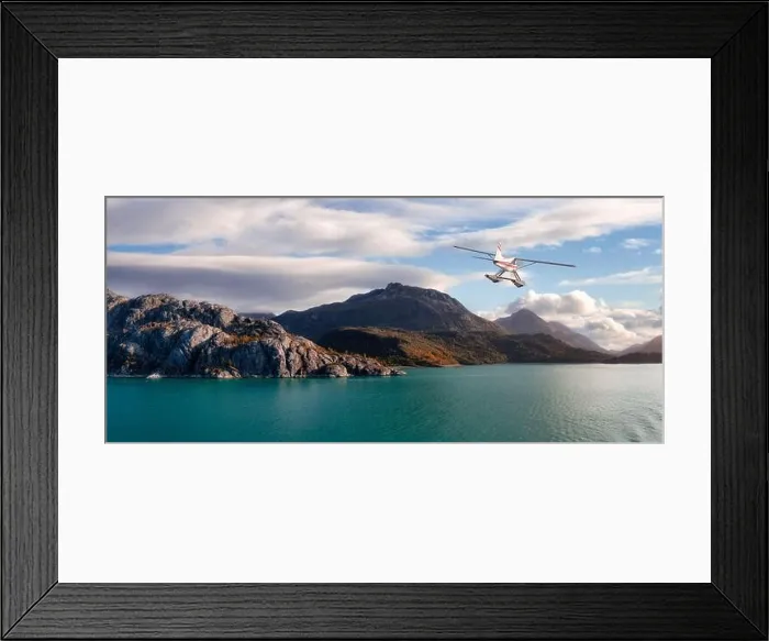 Framed Print : Seaplane Aircraft Flying over the Pacific Ocean Coast Framed Print : Seaplane Aircraft Flying over the Pacific Ocean Coast