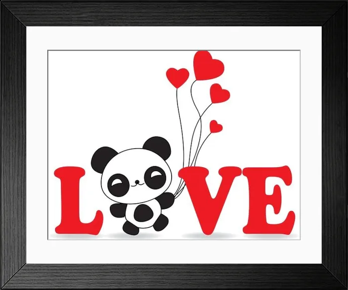 Framed Print : Panda baby. valentine's day Framed Print : Panda baby. valentine's day