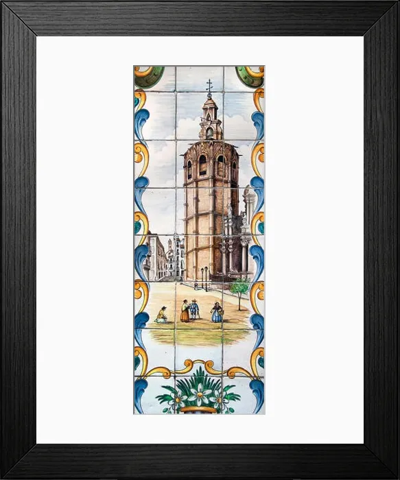 Framed Print : Valencia Old Town City Center Spain Spanish tiles Framed Print : Valencia Old Town City Center Spain Spanish tiles