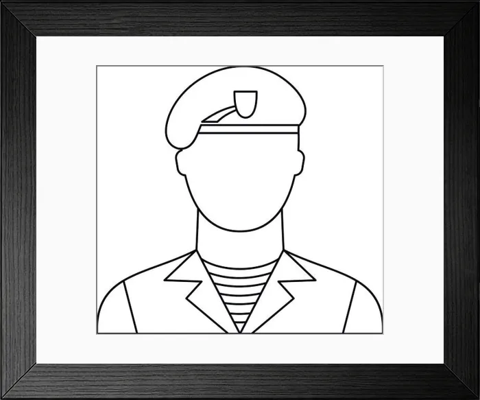Framed Print : Modern army soldier icon, outline style Framed Print : Modern army soldier icon, outline style