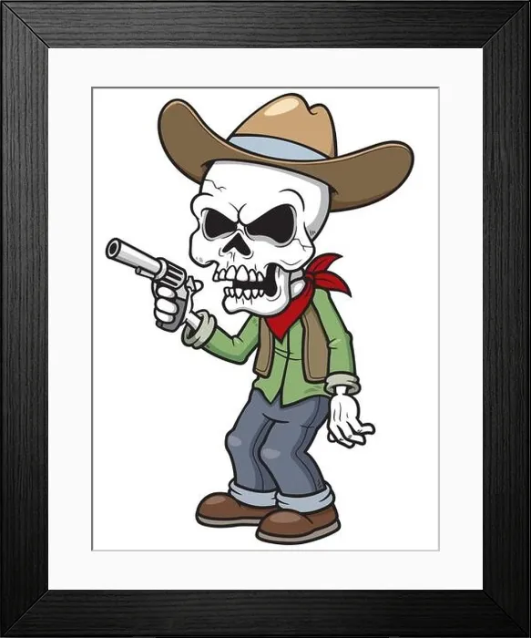 Framed Print : Vector illustration of Cartoon Cowboy Zombie Framed Print : Vector illustration of Cartoon Cowboy Zombie